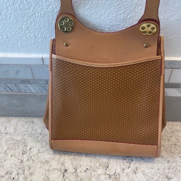 Vintage Dooney & Bourke Brown push lock  Shoulder Bag - Picture 6 of 14